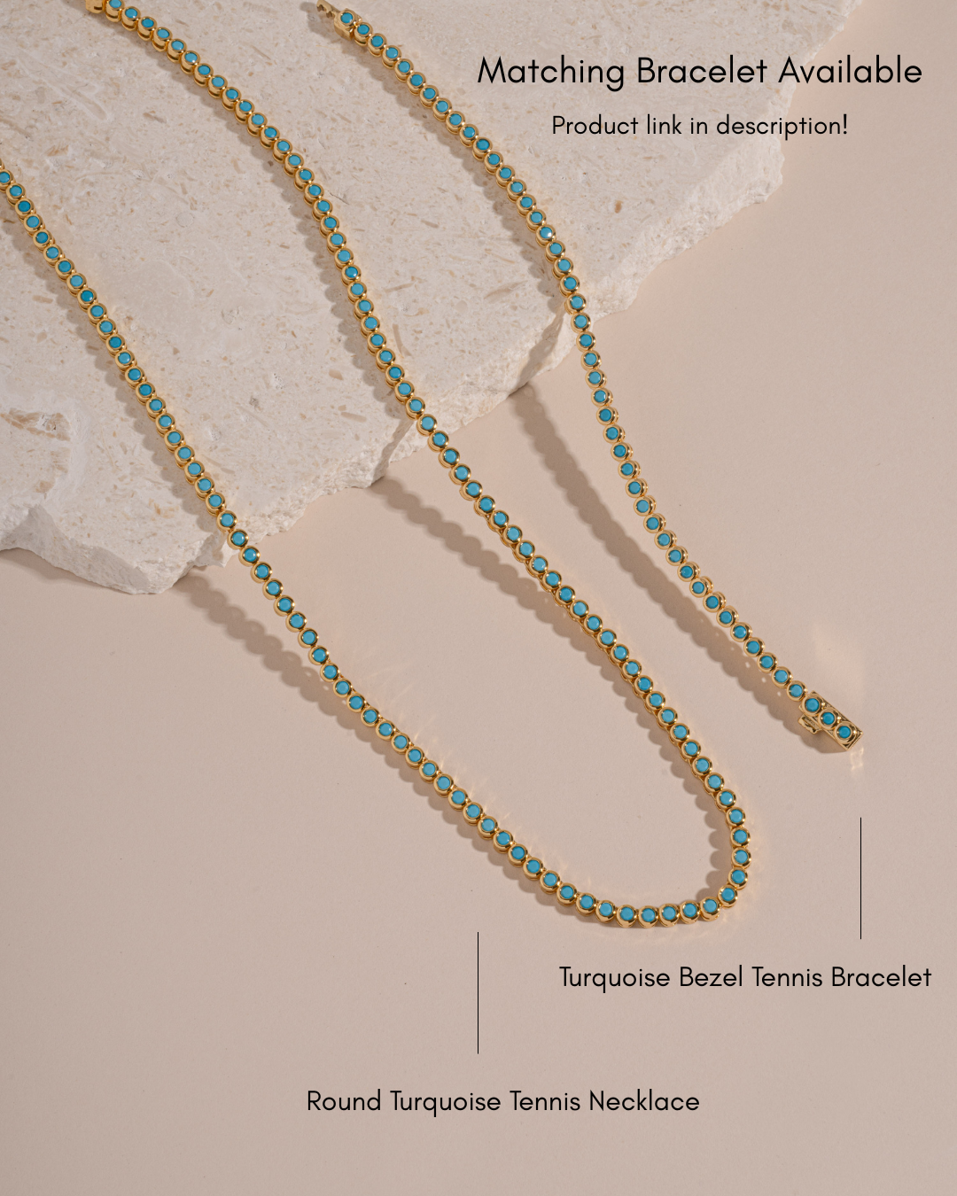 Round Turquoise Tennis Necklace