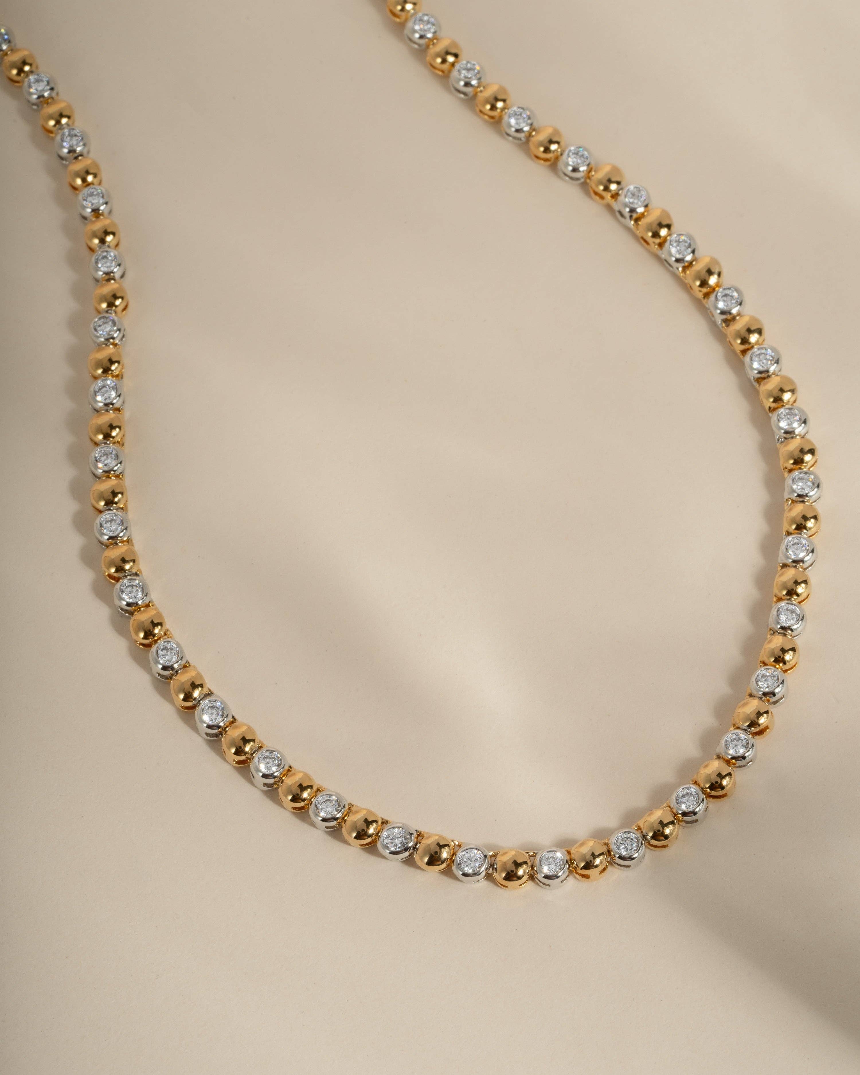 Mixed Metal Tennis Necklace