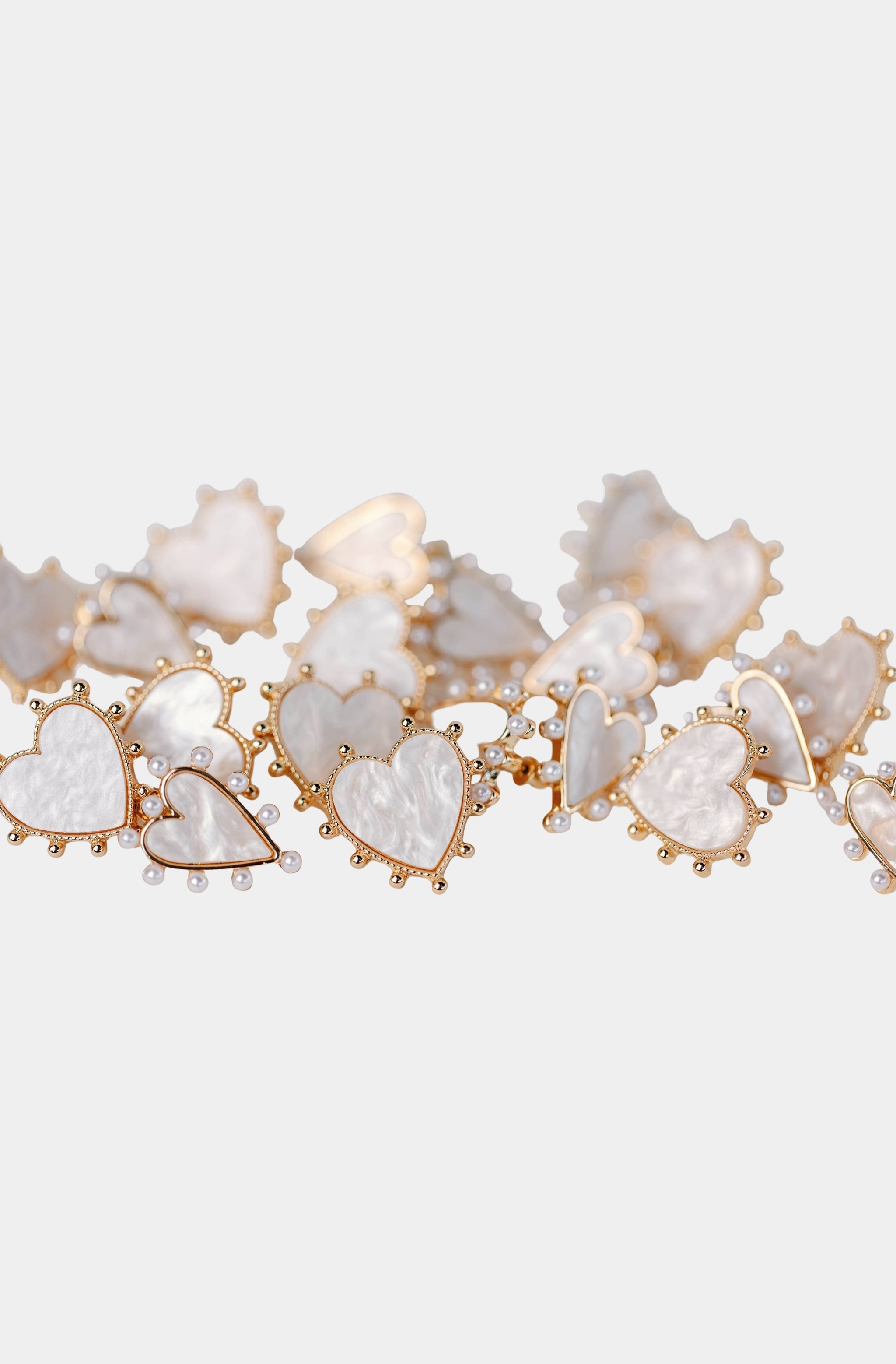 Gold Studded Pink Tortoise Heart Earrings