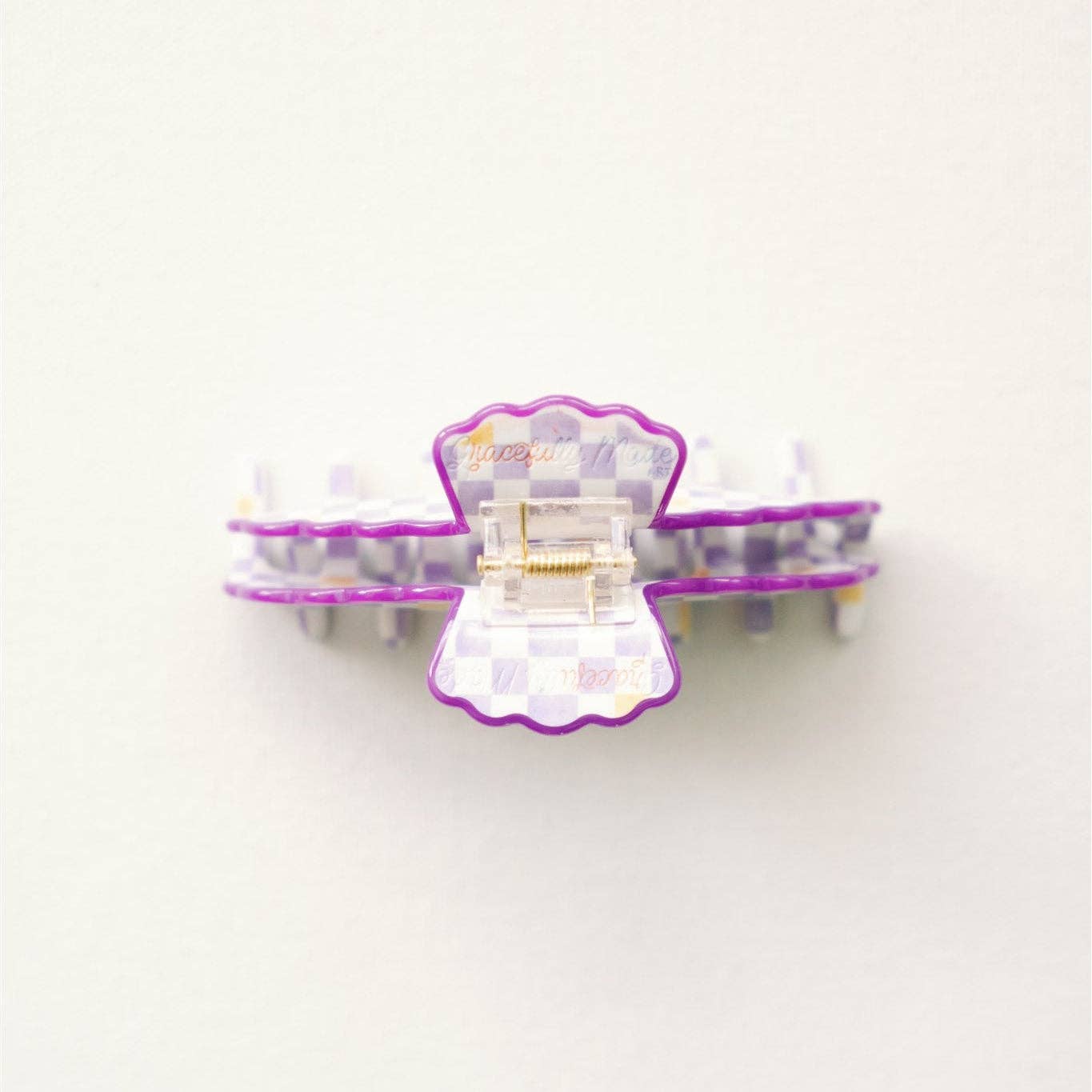 Purple and Yellow Scalloped Claw Clip