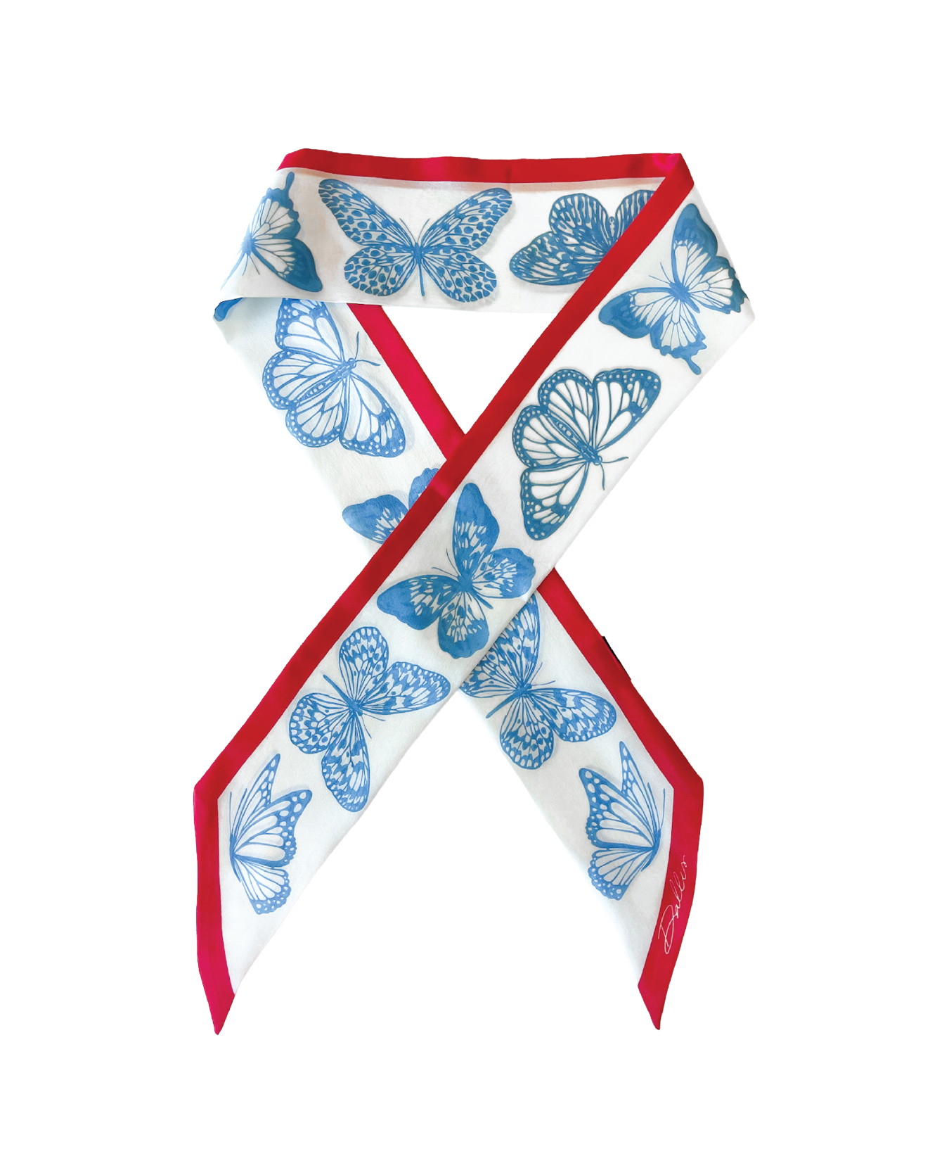 The Mariposa Twilly in Powder Blue &amp; Red