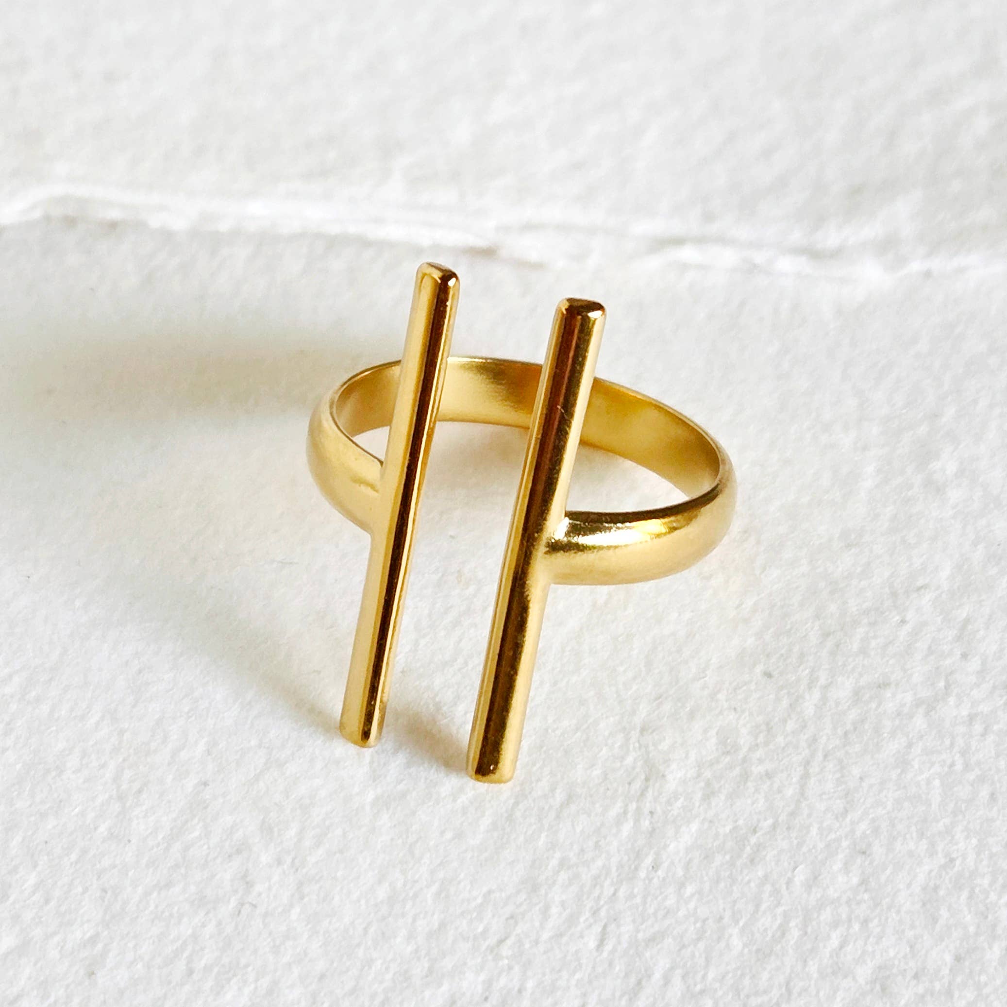 18 kt Double Bar Ring