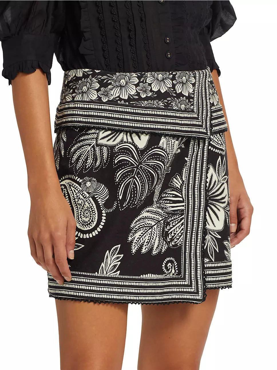 Black Paisley Bloom Skirt