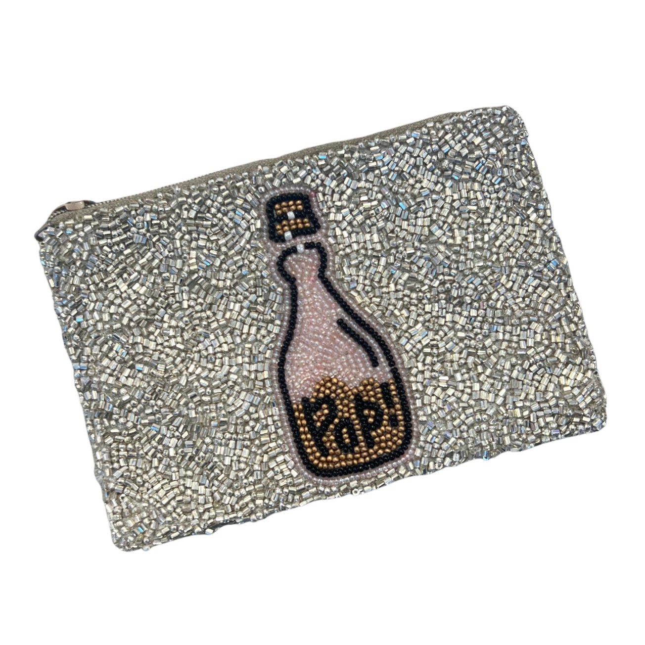 Champagne Beaded Coin Purse